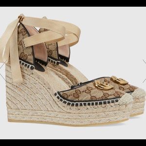 Gucci GG matelassé platform espadrille Wedge sandals